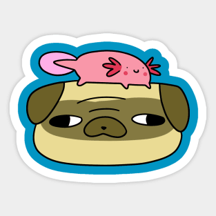 Pug Face and Axolotl Sticker